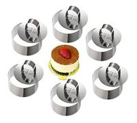 Moule à Cake - Inox - Cercle à Pâtisserie - 8 cm - Lot de 6 - Compatible Lave-Vaisselle