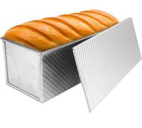 Moule à cake Unyqoos® avec couvercle – Moule en forme de boîte spacieux, fabriqué en acier au carbone de qualité alimentaire, avec revêtement antiadhésif et orifices de ventilation pour une cuisson un