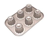Moule à Canelé Moules à Gâteaux pour Cannelés de Cuisson Moule Forme Bordelaise Pâtisserie Française Antiadhésif Moule à Caneles Muffin Panna Cotta Cupcake Gelée Acier au Carbone 6 Cavités