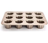 Moule à Cannelés 12 Cavités, Plaque de Cuisson Antiadhésive, Ustensile de Pâtisserie pour Gâteaux Cannelés Français, muffins, Compatible avec le Four