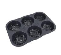 Moule à Chignon à Hamburger de Niveau Supérieur pour Pain Croustillant à 6 Cavités, pour les Délices des Hamburgers Français, la Cuisson de Pains Délicieux