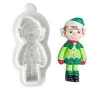 Moule à chocolat 3D en forme de Père Noël, élan, ours, elfe, garçon, fondant, outils de cuisson de gâteaux, savon fait à la main, ornement de Noël, moule à dessert en silicone pour la cuisson de en