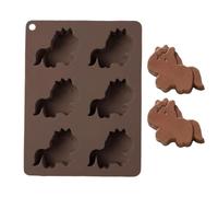 Moule à chocolat en forme de cheval 6 cavités | Moules à bonbons au chocolat pour fête, bonbons, glace, savon, pâtisserie, gâteau, gelée