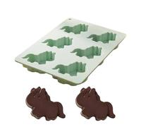 Moule à chocolat en forme de cheval en silicone, moule à bonbons à libération facile, gâteau de fête avec plusieurs cavités, outil de cuisine, 14 x 10,7 cm pour faire soi-même des desserts, du savon