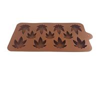Moule à chocolat en silicone - Feuille de chanvre - Moule à glaçons - Moule à chocolat - Moule à chocolat - 22,5 x 10 x 1 cm - Feuille de cannabis I - Couleur : marron