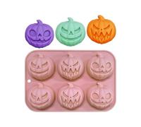 Moule à Chocolat Halloween 6 Cavités Réutilisable Flexible | Moule à Bonbons Cuisine d'Horreur Pour Fête de Thanksgiving Brownies Muffins Cupcakes Chocolat Cookies