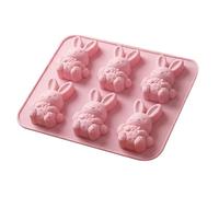 Moule à chocolat lapin | Lapins 3D réutilisables à 6 cavités | Moule 3D lapin de Pâques en silicone | Pour cupcake, pâte à modeler, fondant, bonbons, sucre, muffin, fête d'anniversaire, famille,