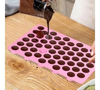 Moule à chocolat rond en silicone à 55 cavités pour sceau de cire - Outil de cuisson réutilisable - Moule de cuisson pour truffes au chocolat, gelée - Fournitures de pâtisserie pour la maison, la