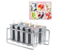 Moule à Crème Glacée - FYDUN - 304 Inox - 10 Pièces - Réutilisable - Avec Rack de Stockage