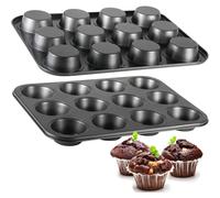 Moule à cupcakes carré 6/12 tasses, plateau à muffins, tasse en papier, plat de cuisson en acier au carbone, plat de cuisson antiadhésif, facile à nettoyer, moule à gâteau 12 Cups Muffin Tray