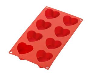 Moule à dessert HEART, rouge, silicone, Lékué