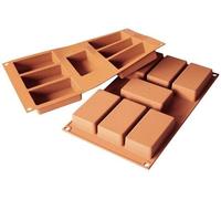 Moule à dessert rectangulaire en silicone avec revêtement anti-adhésif pour des desserts originaux