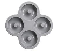 Moule à Donuts 4 Cavités Démoulage Aisé Qualité Alimentaire Réutilisable | Moule Donuts Bagels en Silicone Petit-Déjeuner Bagel Pâtisserie Maison Cuisine Air Fryer Fête Gris