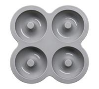 Moule à Donuts 4 Cavités Démoulage Facile Antiadhésif Alimentaire | Moule Silicone Donut Gâteau Pour Gâteau Pâtisserie Petit-Déjeuner Maison Cuisine Four Air Fryer Gris