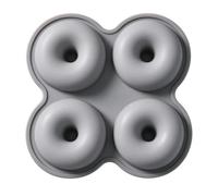 Moule À Donuts Pour Cuisson 4 Cavités Démoulage Facile Antiadhésif | Moules En Silicone Pour Donuts Petit-Déjeuner Bagel Pâtisserie Maison Cuisine Air Fryer Fête Gris