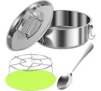 Moule à flan en acier inoxydable - Moule à gâteau avec couvercle - Pour la préparation de desserts - 3 fermetures - 19 cm - Argenté
