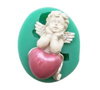 Moule À Fondant En Silicone Ange - Flexible De Qualité Alimentaire, Outils De Décoration De Gâteaux, Moule De Cuisson 3D En Forme D'ange Bébé, Moulle Artisanal Pour Sucre Au Chocolat |Outil De Fabrica