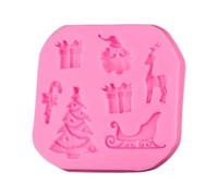 Moule à Fondant en Silicone Rose, Thème Noël Classique | Antiadhésif, Flexible et Facile à Nettoyer, Compatible Réfrigérateur, pour Fête à Thème et Shower