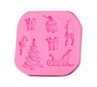 Moule à Fondant en Silicone Thème Noël Classique pour Pâtisserie | Rose, Compatible Four, Réfrigérateur et Lave-vaisselle, Nettoyage Facile, Fête à Thème