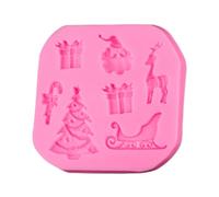 Moule à Fondant Thème Noël Classique Silicone pour Pâtisserie | Silicone Rose, Usage Four et Réfrigérateur, Facile à Nettoyer, pour Fête à Thème