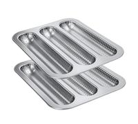 Moule à français - de cuisson antiadhésive, moule à trois cavités, four deux pièces, grille à perforée, utilisation en extérieur, support de cuisine, préparation des repas améliorant