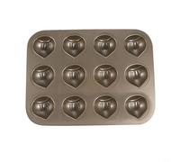 Moule à gâteau à 12 cavités en acier carbone antiadhésif pour madeleine doré pour four, fête, dessert