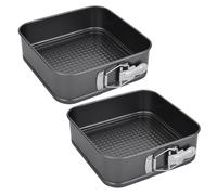Moule à Gâteau Carré Antiadhésif - 2 pièces Moule à Charnière 12 cm en Acier au Carbone - Parfait pour Cake, Fraisier, Pâté en Croûte - Moule Patisserie, Moules à Pâtisserie