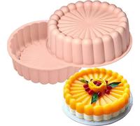 Moule à gâteau Charlotte rond en silicone 3D, convient pour la cuisson de gâteaux mousse, moule à brownies en silicone, plateau de cuisson de cheesecake, démoulage facile, lavage au lave-vaisselle ble