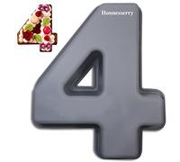 Moule À Gâteau Chiffre 4 Pour Anniversaires Et Anniversaires De Mariage | Moule À Gâteau Chiffre En Silicone Antiadhésif, Résiste De -40 °C À 230 °C, Lavable Au Lave-Vaisselle, Sans BPA