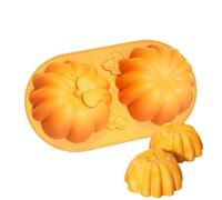 Moule à gâteau citrouille en silicone - Moule à deux cavités | Matériau en silicone de qualité alimentaire résistant à la chaleur - Récolte d'automne, Halloween, Thanksgiving, bonbons