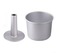 Moule à gâteau en alliage d'aluminium et mousseline de soie de 10,2 cm avec fond amovible pour la cuisson des gâteaux Angel Food - Répartition uniforme de la chaleur - Argenté (10,2 cm)