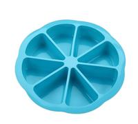 Moule à gâteau en silicone 8 grilles en forme de striangle, plaque à pizza, pain, pâtisserie, moule à gâteau anti-adhésif (bleu)