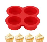 Moule à gâteau en silicone anti-adhésif à 4 cavités | Moule à pâtisserie et chocolat pour pudding, glace, bonbons, pâtisserie, truffe, gelée, rouge