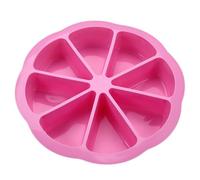 Moule à gâteau en silicone anti-adhésif avec 8 grilles en forme de striangle, plaque à pizza, pain, pâtisserie, moule à gâteau (rose)