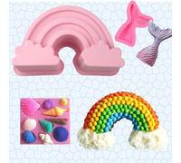 Moule à gâteau en silicone « Arc-en-ciel », grand format, antiadhésif, pour enfants