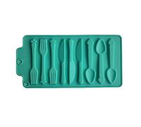 Moule à gâteau en silicone en forme de fourchette pour sucre, légumes, bonbons, biscuits, chocolat, glaçons, desserts, décorations de gâteau, fourchette, cuillère, moule en silicone pour fondant