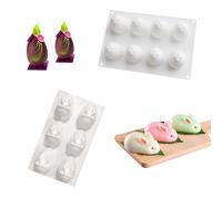 Moule à Gâteau en Silicone Lapin, Moule à Chocolat Pâques - Moule en Silicone pour Madeleines, Moules à Chocolat, Moule à Charlotte, Moule Financier Silicone - Outils Essentiels pour les Amateurs