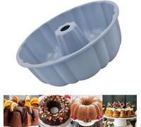 Moule à gâteau en silicone, moule à gâteau en forme de turban, moules à muffins, moule à cupcakes, grand format, en silicone, moules parfaits pour gâteaux, plats divins, gelée, pain, gris