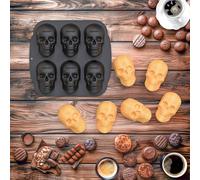 Moule à gâteau en silicone pour tête de mort - Moule à gâteau pirate - Moule à chocolat - Machine à glaçons - Tête de mort Stil Mal für Kühlung