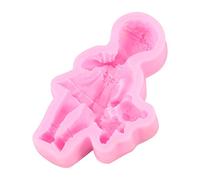 Moule à Gâteau Fondant en Silicone 3D, Moule à Chocolat Créatif pour Décoration de bébé Garçon Fille, Outil de Cuisson Rose, 1 Pièce, Silicone de qualité Alimentaire (Fille)