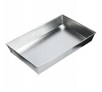 KADAX Moule à Gâteau Rectangulaire, Grand Moule à Pâtisserie avec Revêtement Antiadhésif et Bords Hauts, Accessoire de Cuisine (Argent, 40 x 25.5 cm)