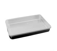 Moule à gâteau rectangulaire profond en acier inoxydable avec couvercle pour gâteaux, brownies, cookies (111 x 73 x 16,5 cm)