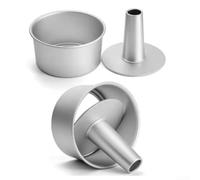 Moule à gâteau rond en alliage d'aluminium avec fond amovible, moule à gâteau antiadhésif anodisé pour gâteau Angel Food et, noir, 17 x 17 x 9 cm