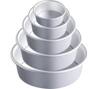 Moule à gâteau rond, en aluminium, 5 pièces, 12,7 à 22,9 cm, revêtement antiadhésif