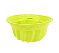 Moule à Gâteau Rond en Silicone Antiadhésif, Tube cannelé de 9.45 Pouces pour un Démoulage et un Nettoyage Faciles du Gâteau, Flexible et Durable (GREEN)