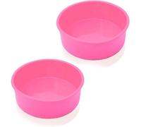 Moule à gâteau rond en silicone de 20 cm, revêtement antiadhésif, moule rose, moule en silicone, moule pour gâteaux au fromage et gâteaux chiffon