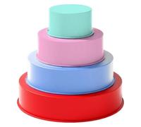 Moule à gâteau rond en Silicone de 4/6/8/10 pouces, poêle à pâtisserie for Mousse, Fondant, pâtisserie, Dessert, gelée, cylindre réutilisable antiadhésif(10inch Blue)