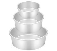 Moule à gâteau ronde - Set de 3 - 10, 15 et 20 cm - Aluminium anodisé - Argenté