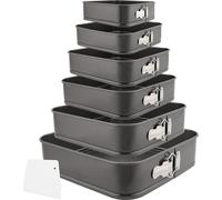 Moule à gâteaux carré Set 6 pièces Carré Moule à pâtisserie Noir Trapézoïdal Grattoir à gâteaux