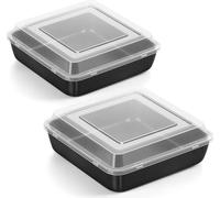 Moule à gâteaux carré set de 2 en acier inoxydable anti-adhésif 21x21x5cm